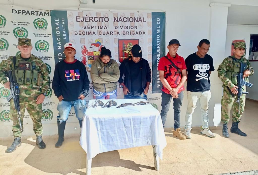 Capturados cinco presuntos integrantes del Clan del Golfo en Antioquia.