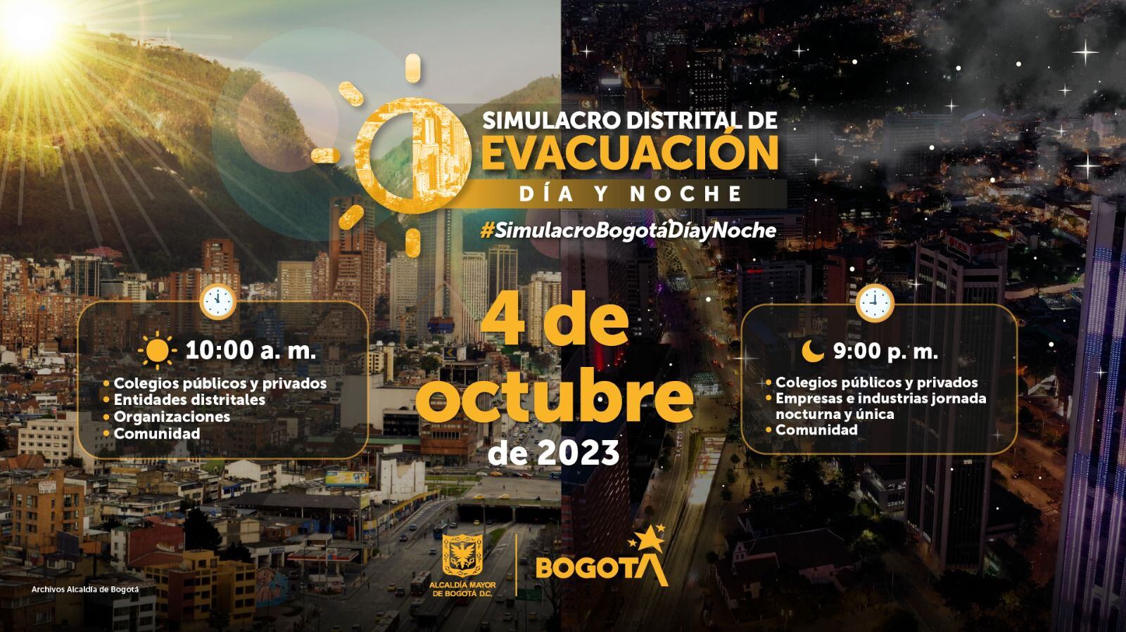 Simulacro Distrital de Evacuación en Bogotá en dos jornadas