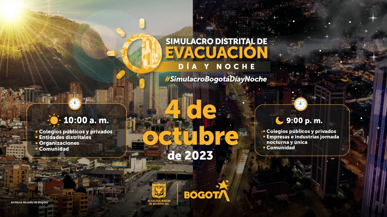 Simulacro Distrital de Evacuación en Bogotá en dos jornadas