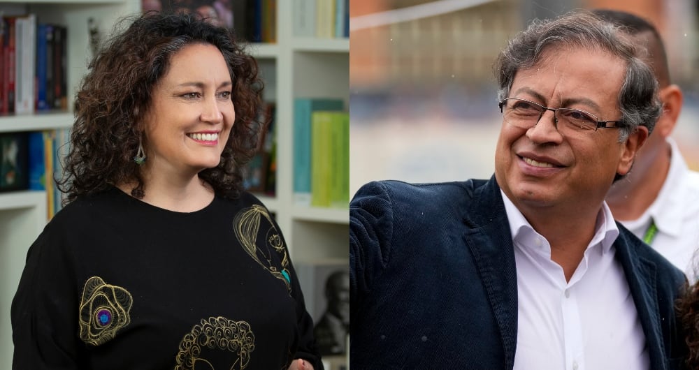 La senadora Angélica Lozano y el candidato Gustavo Petro