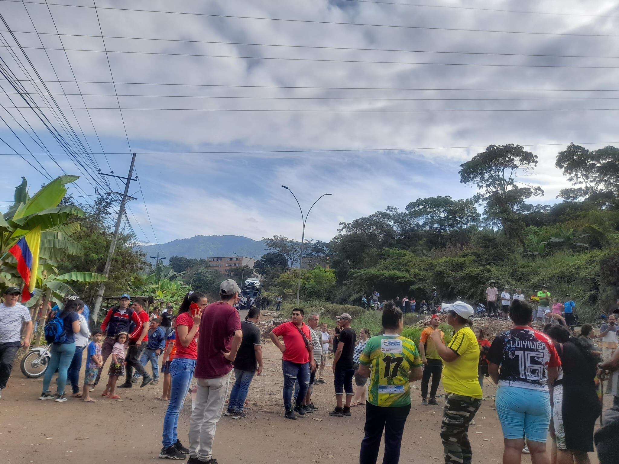 Protesta en el sector de Paso malo en Bucaramanga.