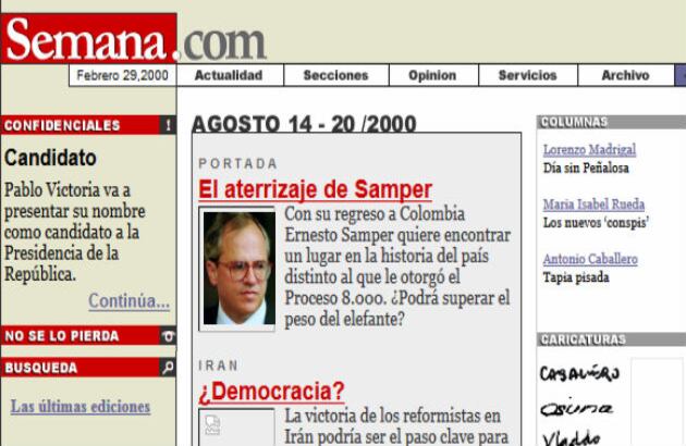 Hace 14 años, Semana en internet no se actualizaba minuto a minuto como hoy. Conservaba su esencia únicamente con los contenidos semanales de la revista. La competencia en internet ha llevado a que todos los medios luchen por la inmediatez. Semana hoy cuenta con una redacción especializada en generar contenidos multimedia para internet, y otra que se encarga de los contenidos del impreso.