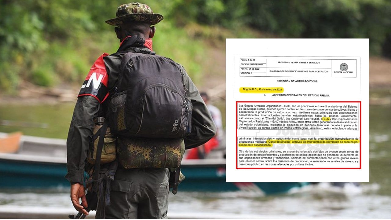 Un documento de enero de 2023 de la Policía advertía de una alianza entre el ELN y el Cartel de Sinaloa.