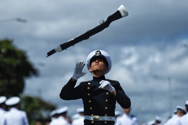 Antesala del desfile militar en Bogotá. Conmemoración del Día de la Independencia de Colombia.