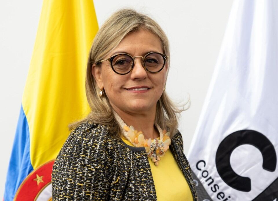 La magistrada Fabiola Márquez Grisales, saliente presidenta del CNE. 