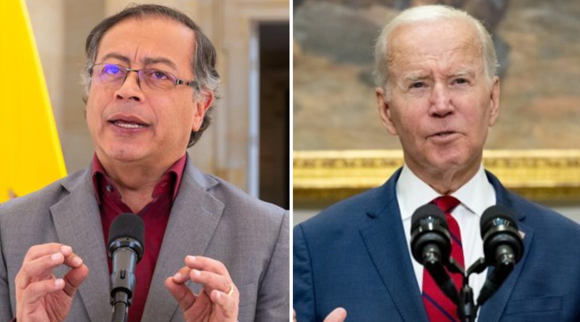 El presidente de Colombia, Gustavo Petro, y el mandatario de Estados Unidos, Joe Biden.
