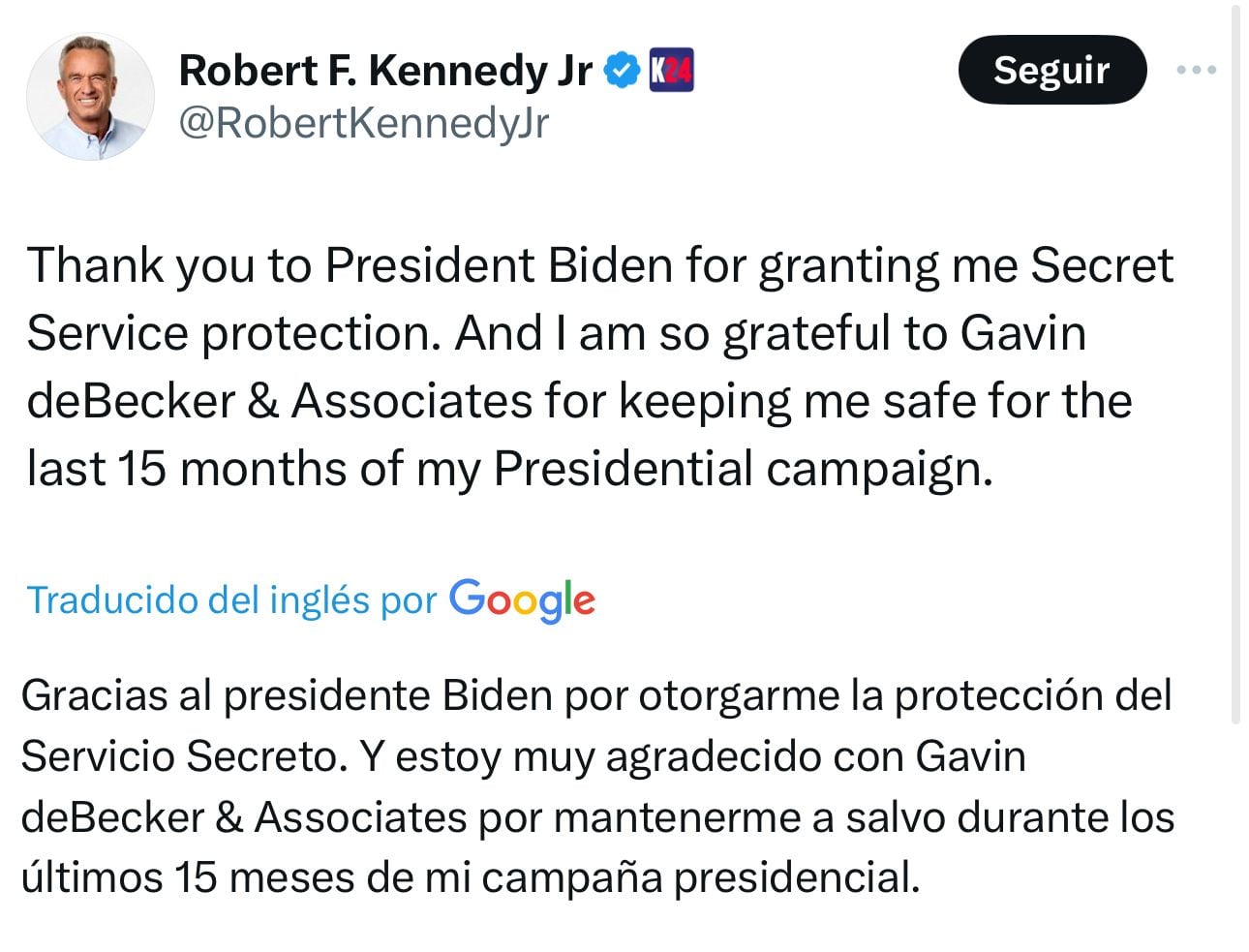 Este es el mensaje emitido por el candidato en la red social X