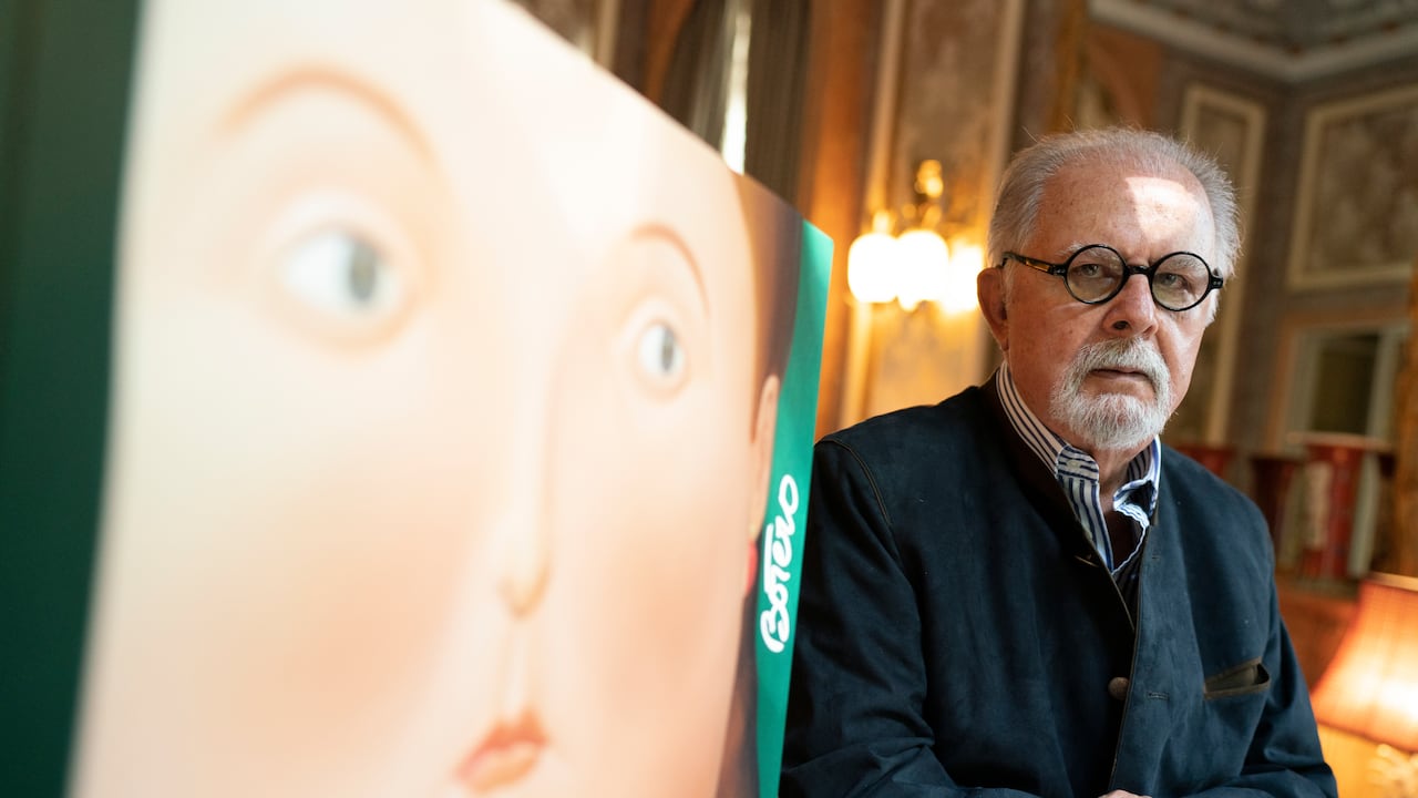 El maestro Fernando Botero en la presentación de Las mujeres de Botero en España, en 2018.