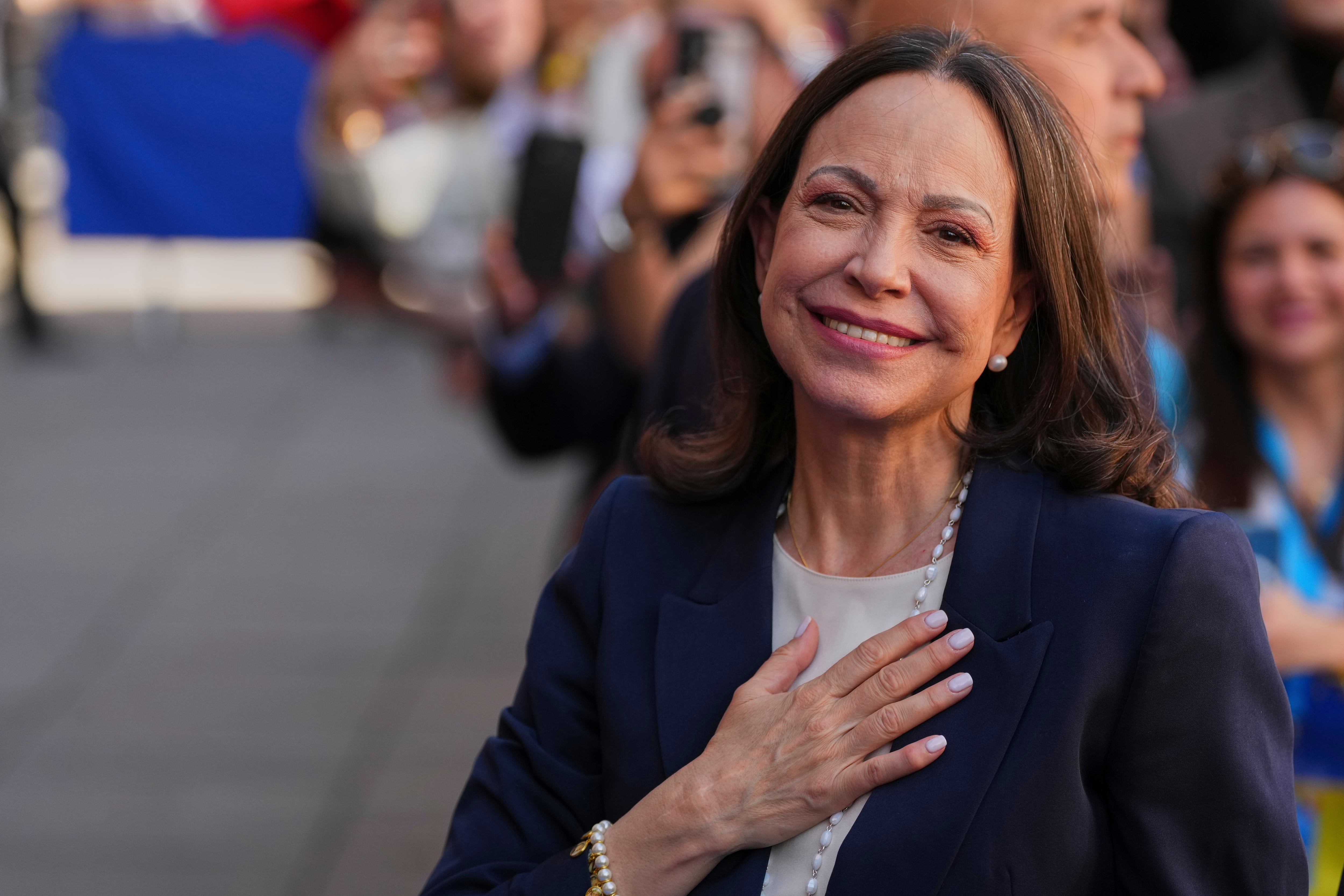 La líder de la oposición venezolana, María Corina Machado, recibió la Llave de Oro de la Ciudad de Madrid, en España.