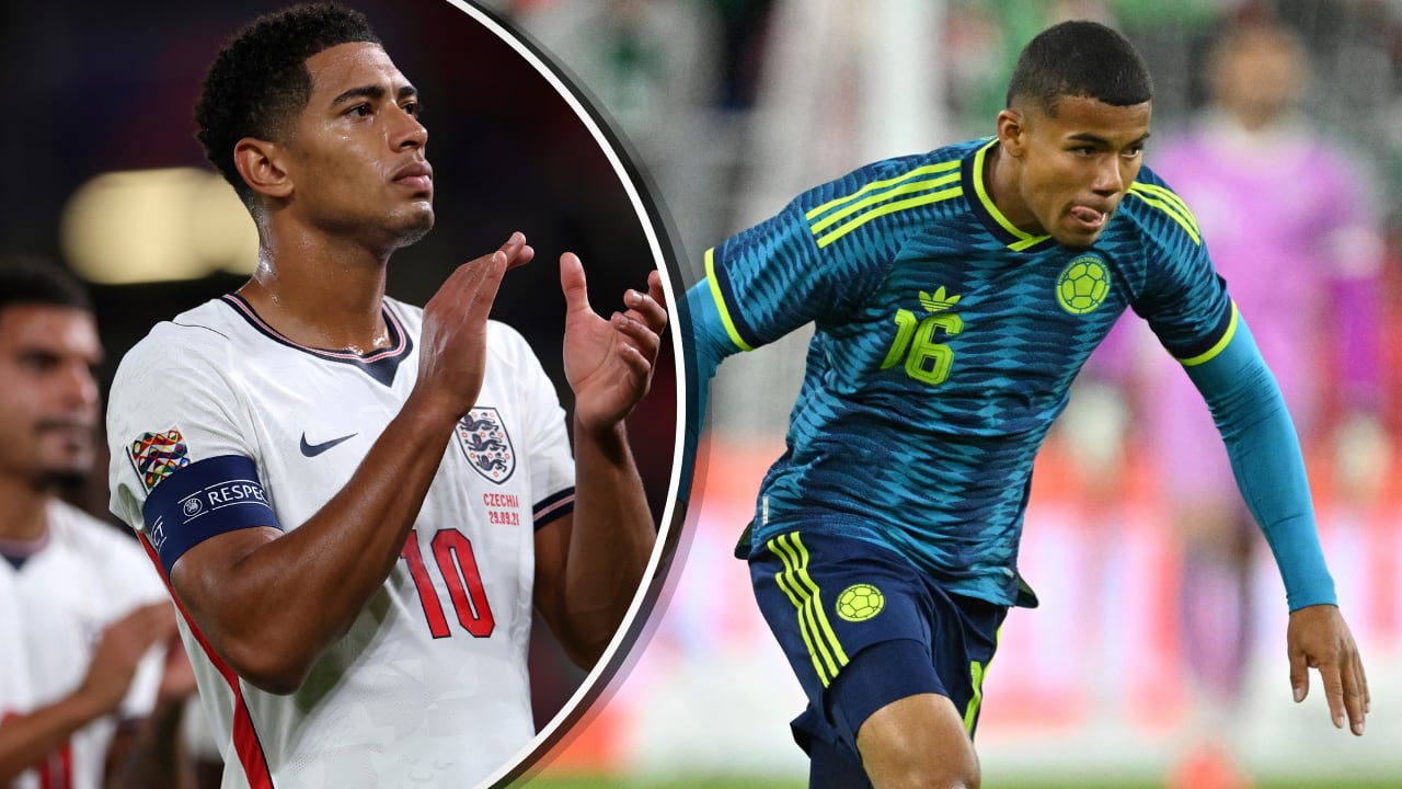 Matías Orozco (der.) la joya de Selección Colombia que declara a Jude Bellingham (izq.) como su referente.