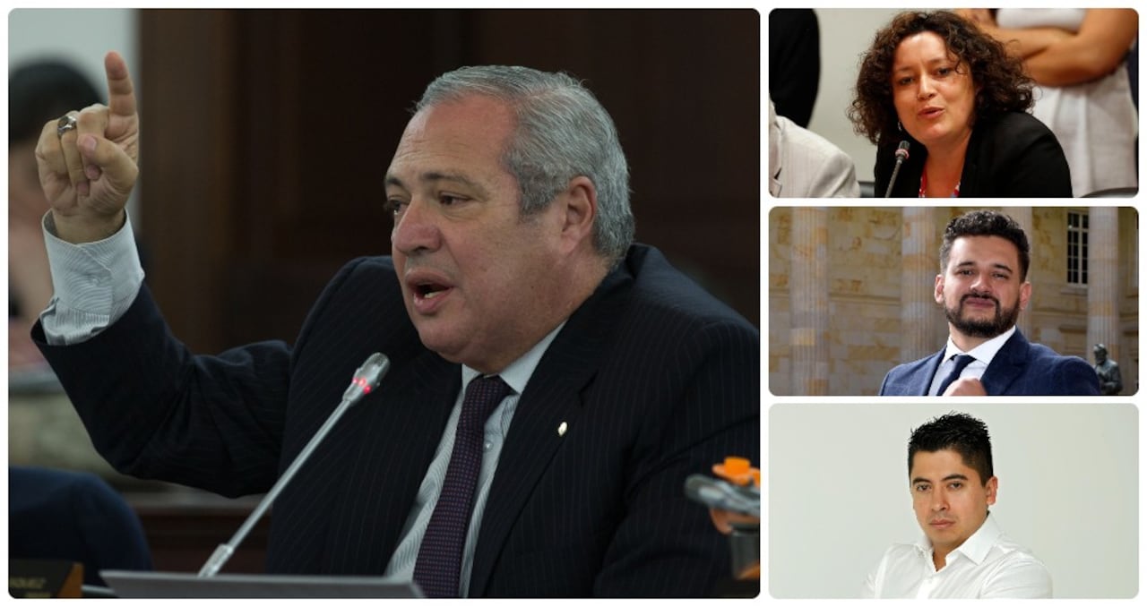 Iván Name, el eventual presidente del Senado. En la foto: Angélica Lozano, Inti Asprilla y Ariel Ávila.