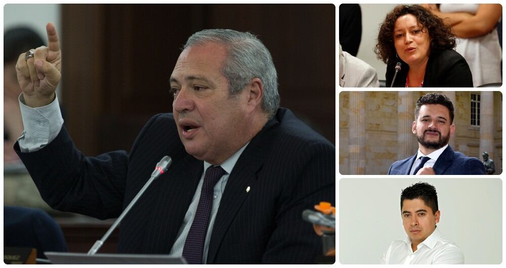 Iván Name, el eventual presidente del Senado. En la foto: Angélica Lozano, Inti Asprilla y Ariel Ávila.