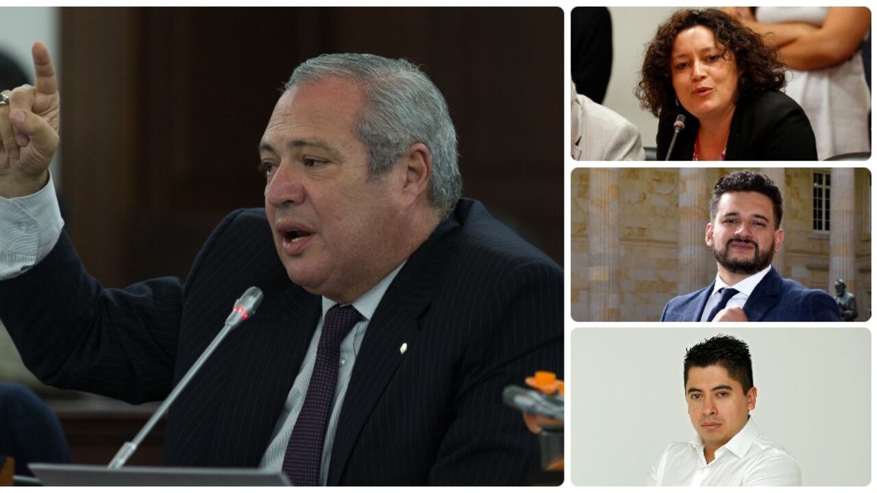 Iván Name, el eventual presidente del Senado. En la foto: Angélica Lozano, Inti Asprilla y Ariel Ávila, a quien el gobierno busca postular a última hora.