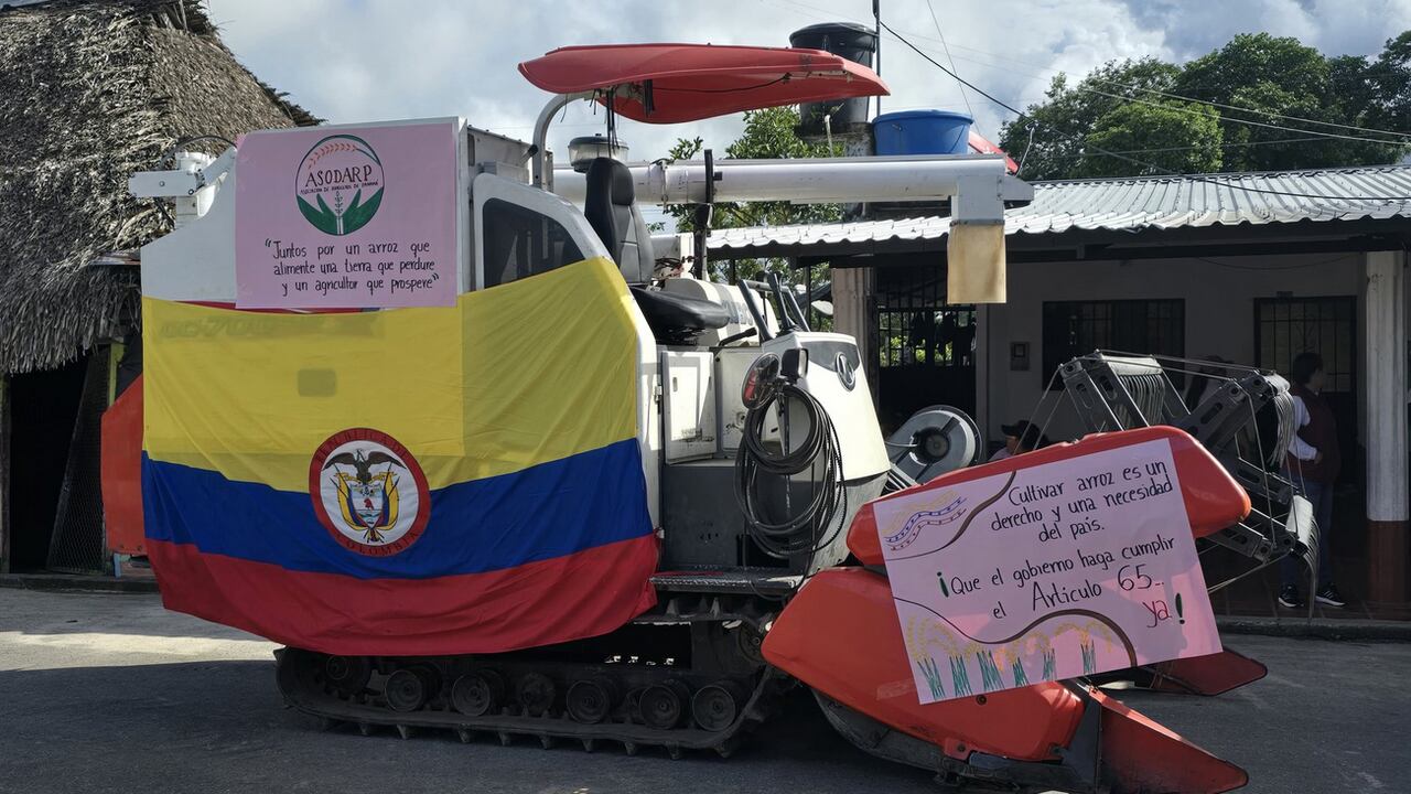 Arroceros concentrados en Huila protestando