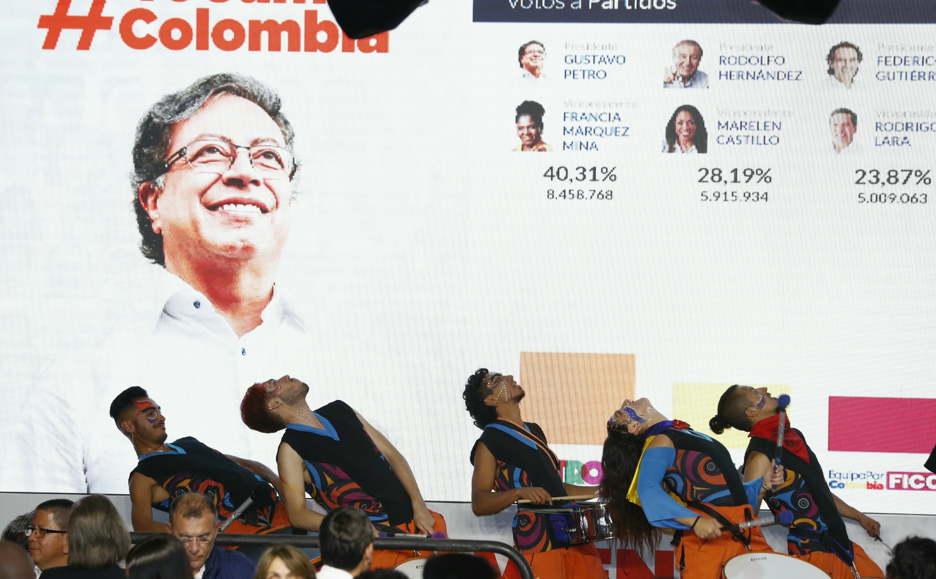 Campaña Gustavo Petro celebración de victoria