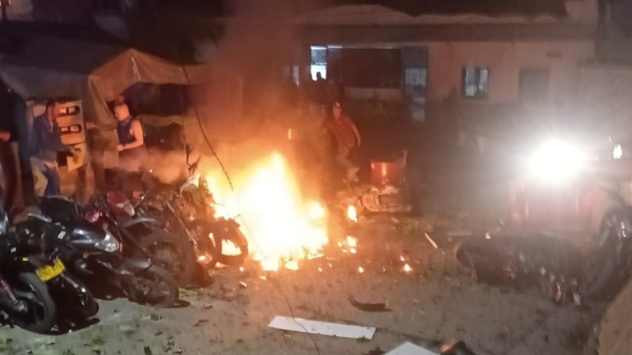 Imagen que dejó la explosión en ese municipio de Antioquia.