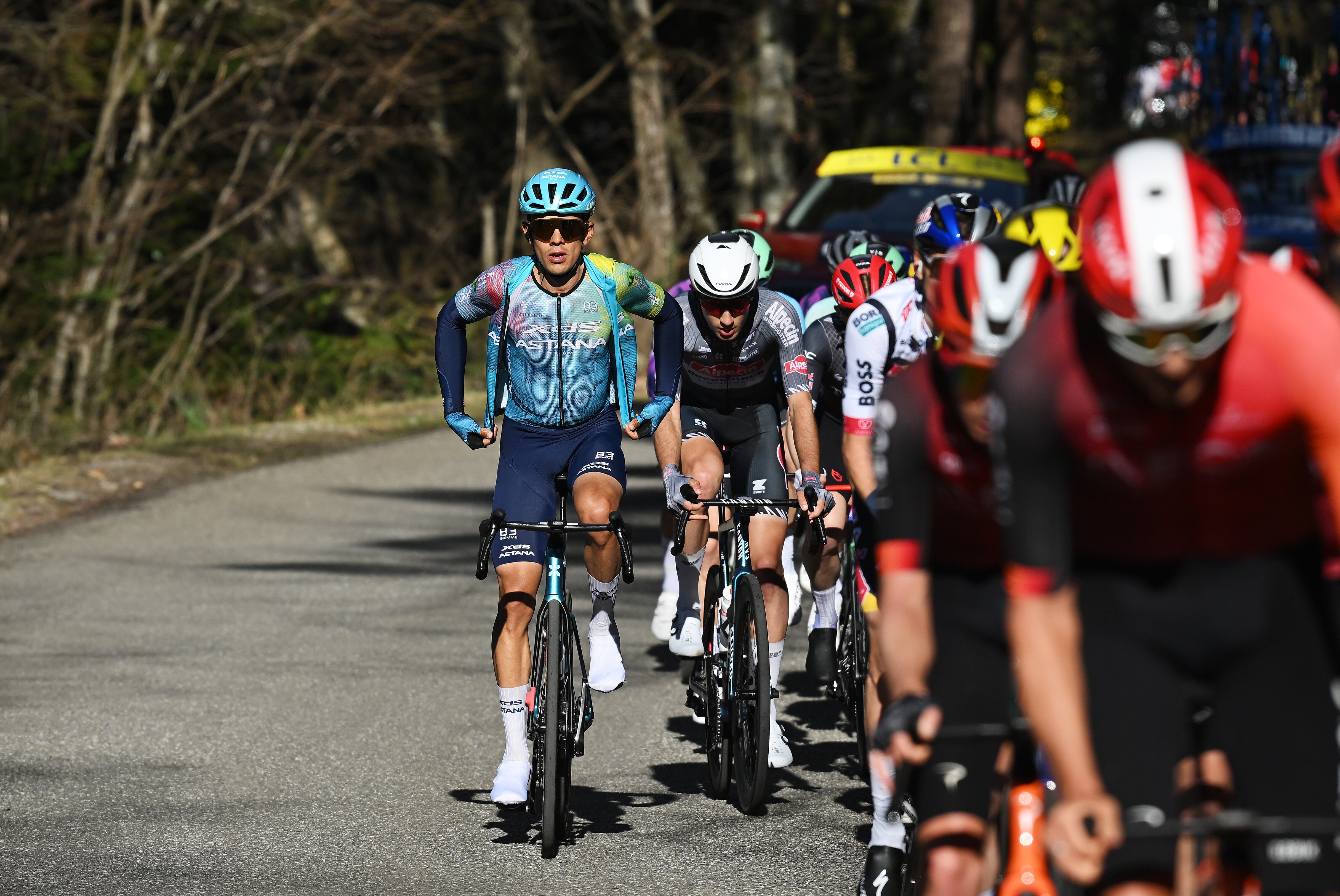 NICE, FRANCE - MARCH 16: Harold Tejada of Colombia and XDS Astana Team competes during the 83rd Paris - Nice 2025, Stage 8 a 119km stage from Nice to Nice / #UCIWT / on March 16, 2025 in Nice, France. (Photo by Dario Belingheri/Getty Images)