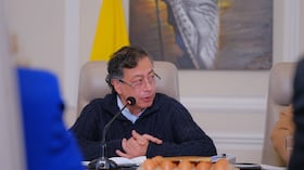 El presidente, Gustavo Petro, el 28 de abril de 2026 en la Casa de Nariño, en Bogotá