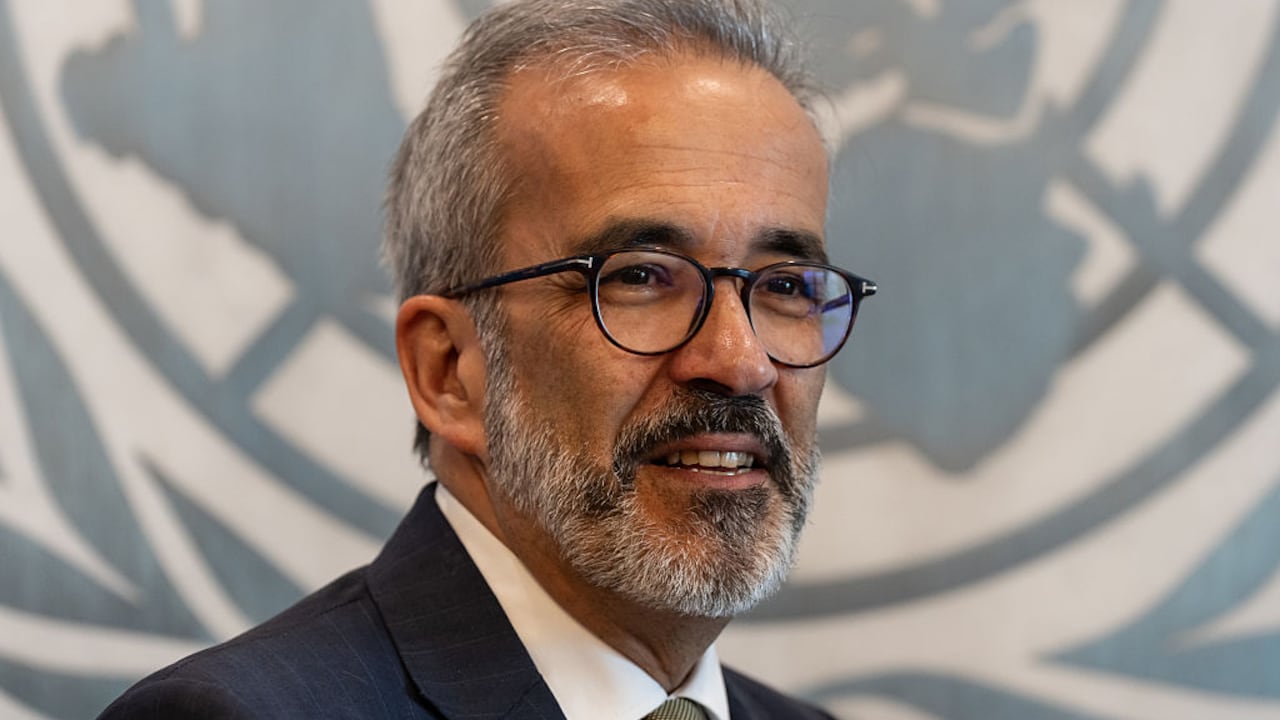 Paulo Rangel, Ministro de Estado y Asuntos Exteriores de Portugal, durante la reunión con el Secretario General António Guterres en la sede de la ONU.