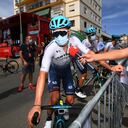 MONTILLA, SPAIN - SEPTEMBER 02: Miguel Ángel López Moreno of Colombia and Team Astana – Qazaqstan meets the media press at start prior to the 77th Tour of Spain 2022, Stage 13 a 168,4km stage from Ronda to Montilla 315m / #LaVuelta22 / #WorldTour / on September 02, 2022 in Montilla, Spain. (Photo by Getty Images/Tim de Waele)