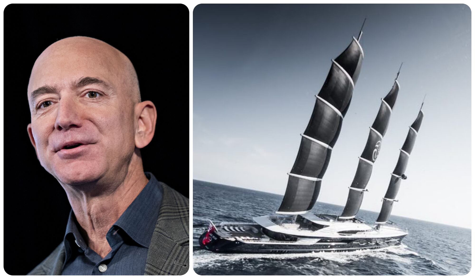 El yate de Bezos podría lucir como este modelo de tres mástiles Oceanco, la casa que se lo está construyendo en Holanda.