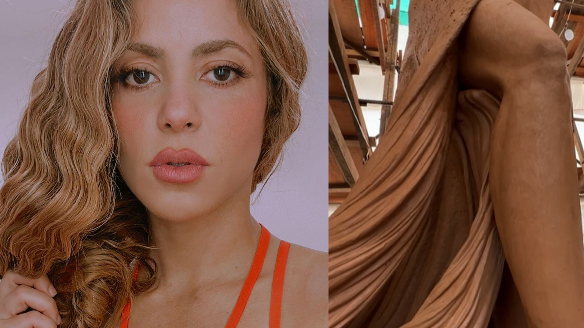 La escultura de Shakira se está realizando en el barrio La Paz de Barranquilla. Fotos: Instagram @shakira - @jaimepumarejoheins.
