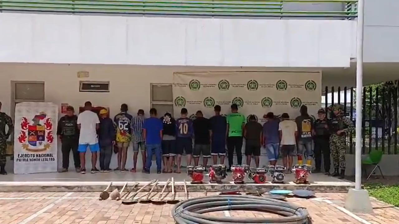 Capturan 14 personas vinculadas con la minería ilegal en Girón, Santander.