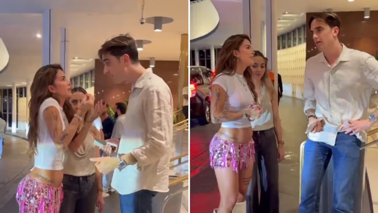 Greeicy Rendón con un desconocido en Miami.