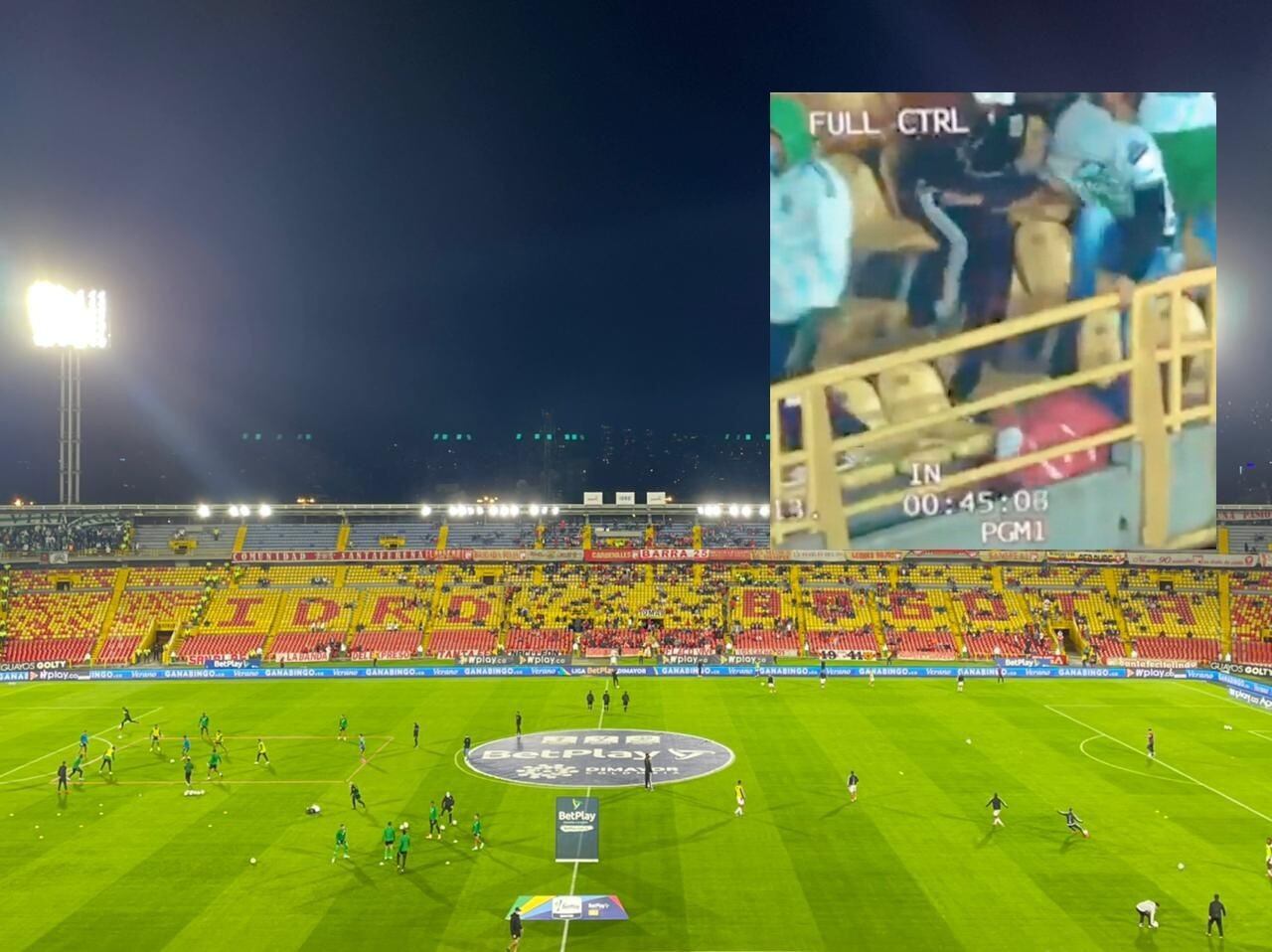 Aficionados de Santafé y Atlético Nacional se enfrentaron luego de que se permitiera el regreso de los hinchas al estadio