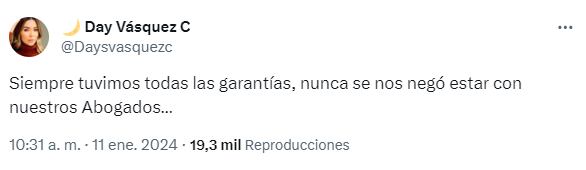 Trino de Day Vásques sobre el proceso de Nicolás Petro