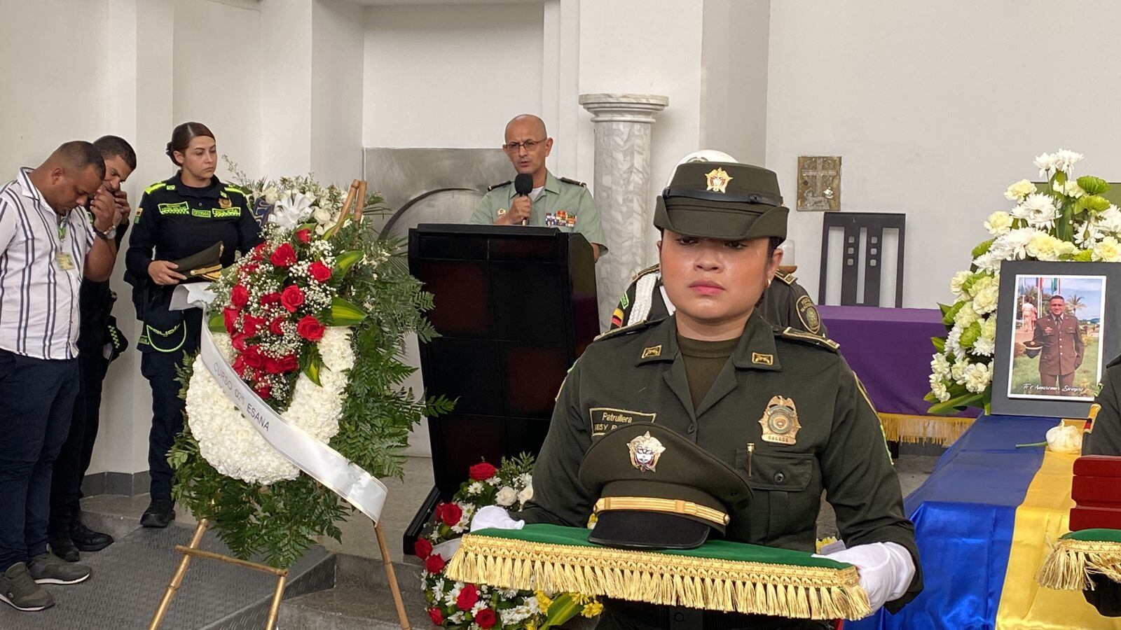 Honras en Barranquilla fúnebres del subintendente asesinado en Cauca