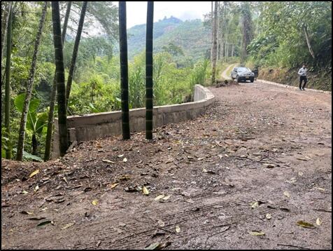 La construcción de placas huella se adelantó en el denominado corredor productivo de El Guanábano - Morrogordo – El Rodeo.