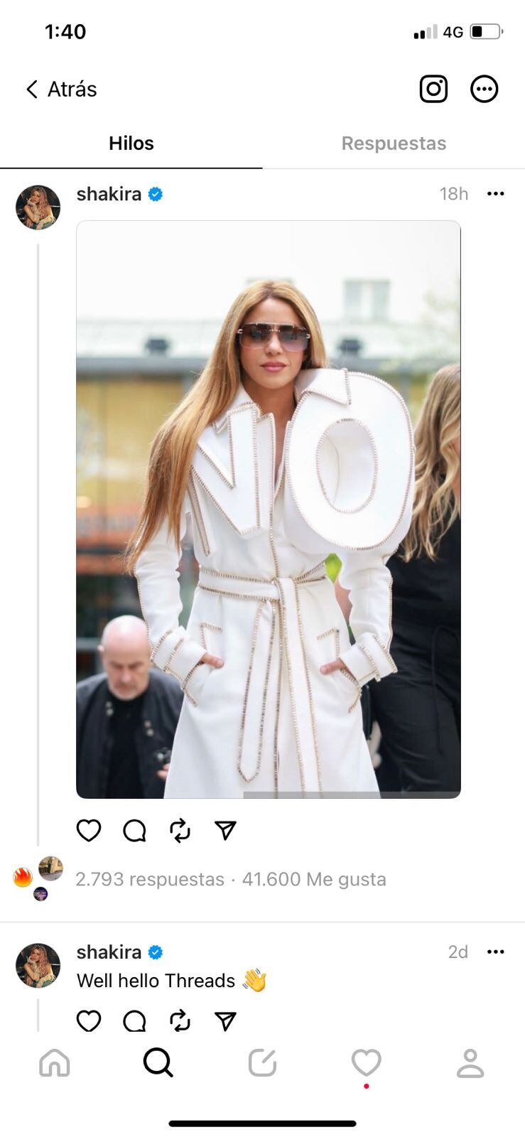 La cantante utilizó esta plataforma para interactuar y compartir imágenes de su más reciente aparición.