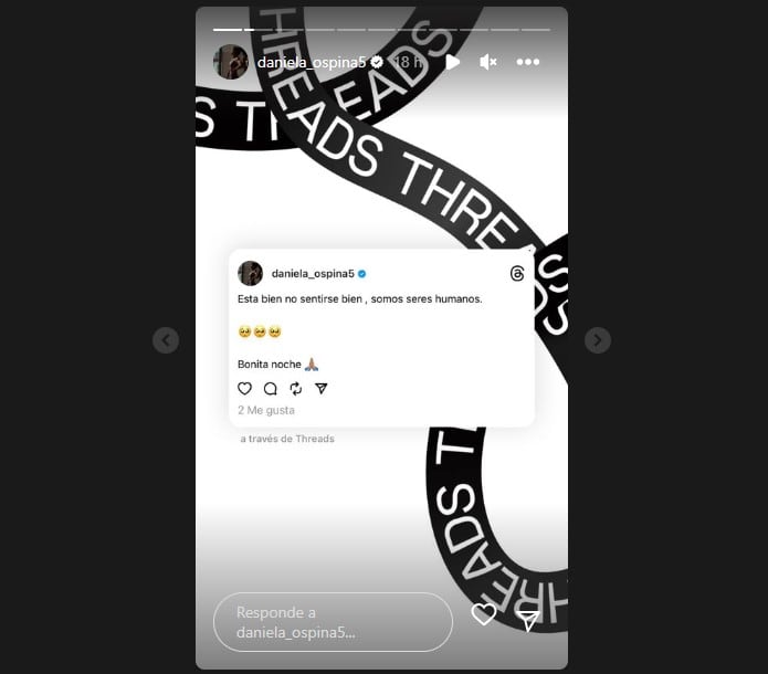 La modelo compartió un mensaje a través de Threads