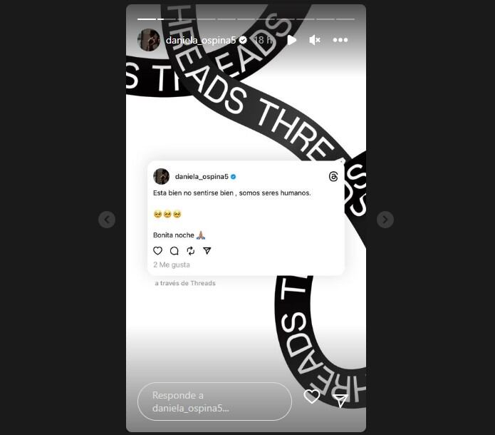 La modelo compartió un mensaje a través de Threads