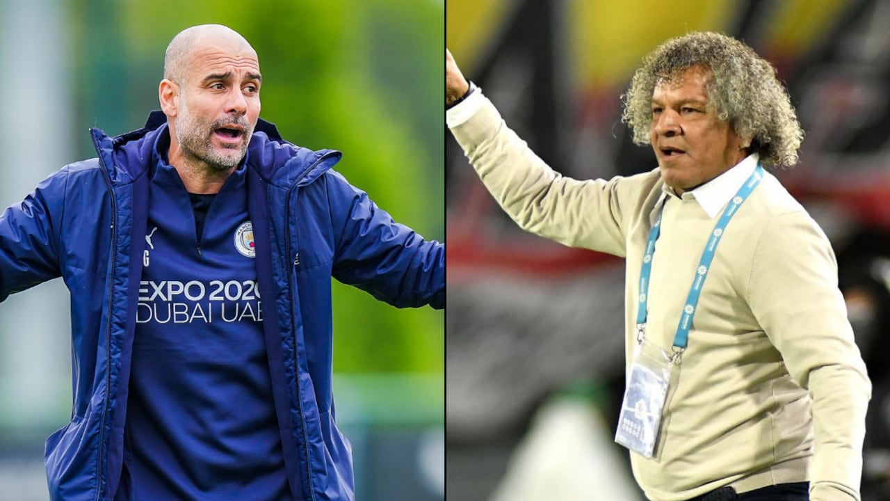 Pep Guardiola y Alberto Gamero