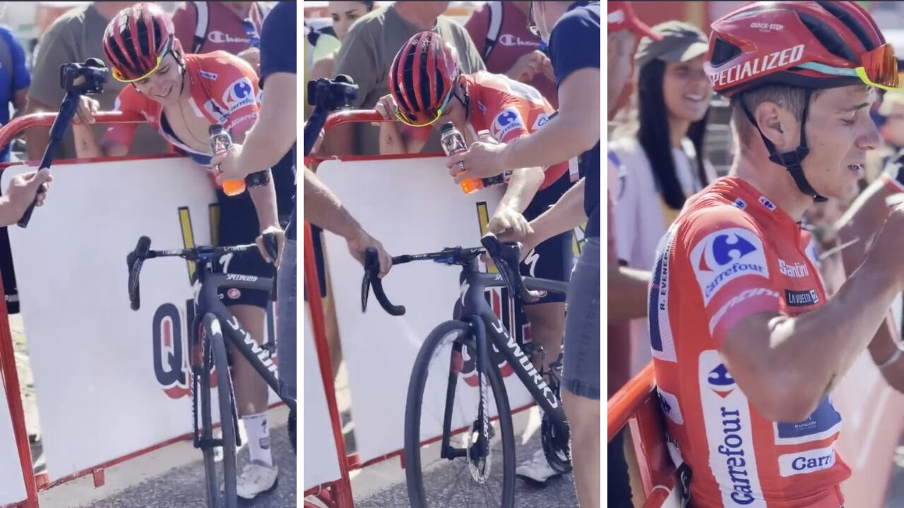 Remco Evenepoel no pudo quedarse en pie tras la etapa 15.