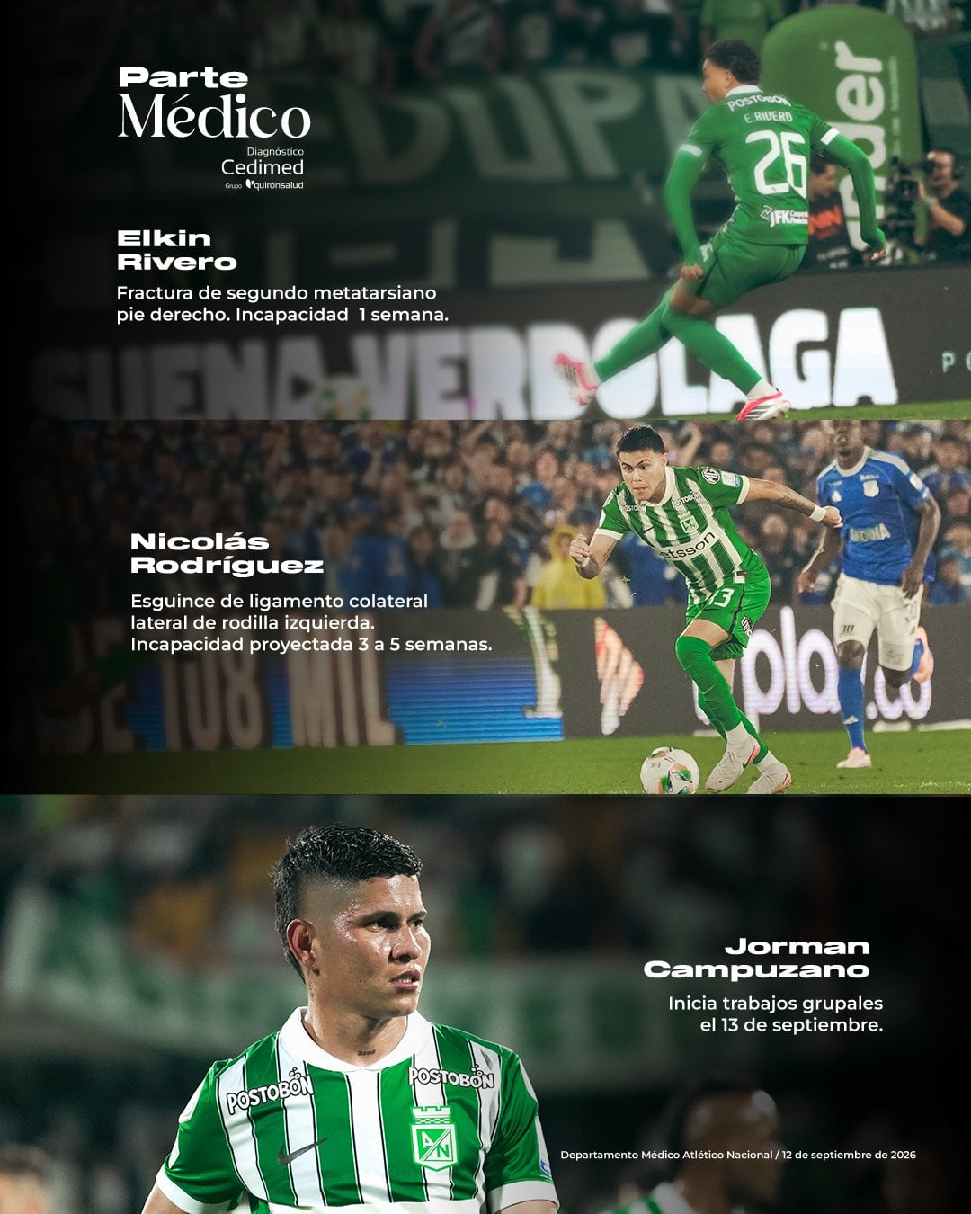 Jugadores que ya están en recuperación
