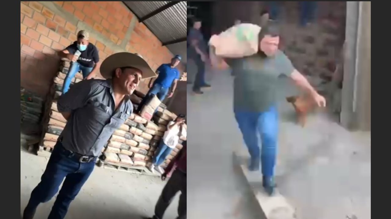 Cesar Ortiz, gobernador del Casanare y la comunidad trabajando.