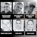 Estas son las fotografías de siete de las nueve víctimas mortales del incendio en el CAI de San Mateo, en Soacha. Sus familiares piden saber la verdad y exigen justicia. Ellos venían denunciando maltratos por parte de los policías contra los detenidos en ese lugar.