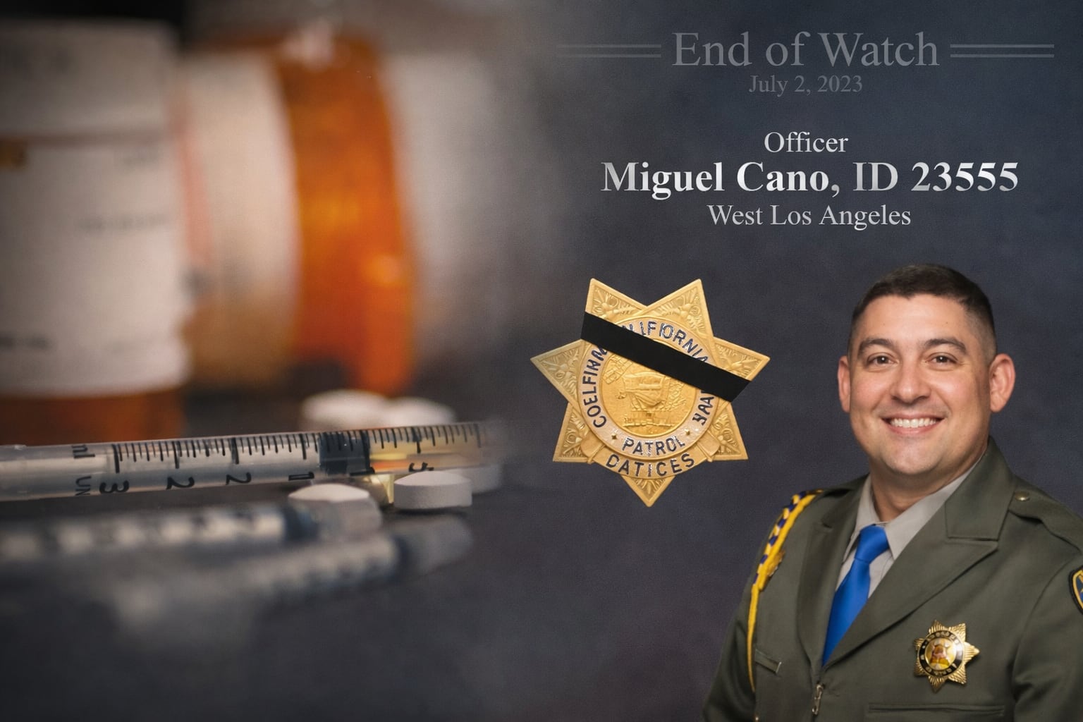 Policía fallecido en Estados Unidos pudo fallecer por presencia de fentanilo en su cuerpo.