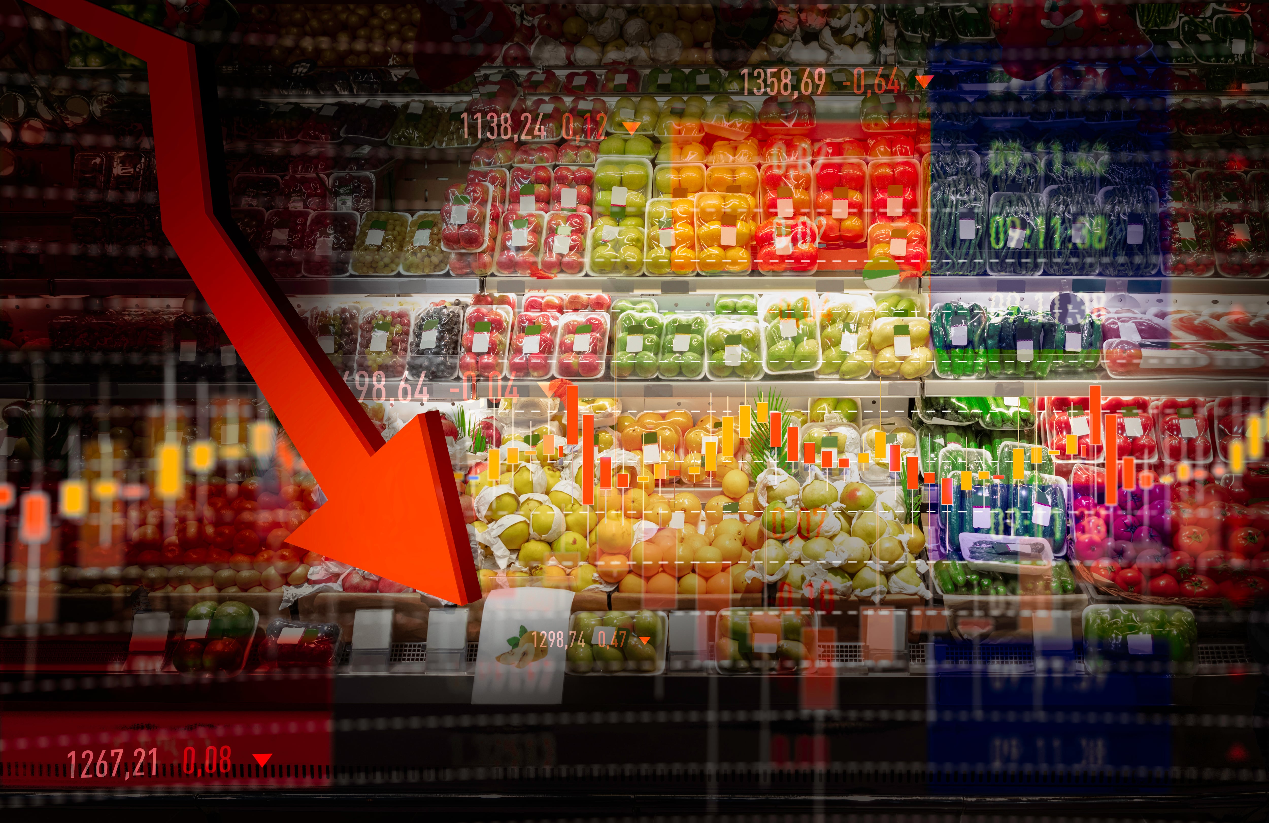 Vegetable, Fruit, Stock Market Data, Moving Down, Loss