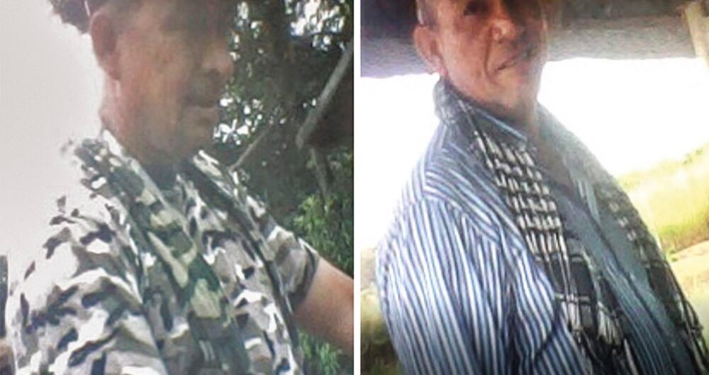 A la izquierda, alias el Zarco Aldinever, quien fue hombre de confianza del Mono Jojoy. A la derecha, alias Nelson Robles, cercano a Iván Márquez. 