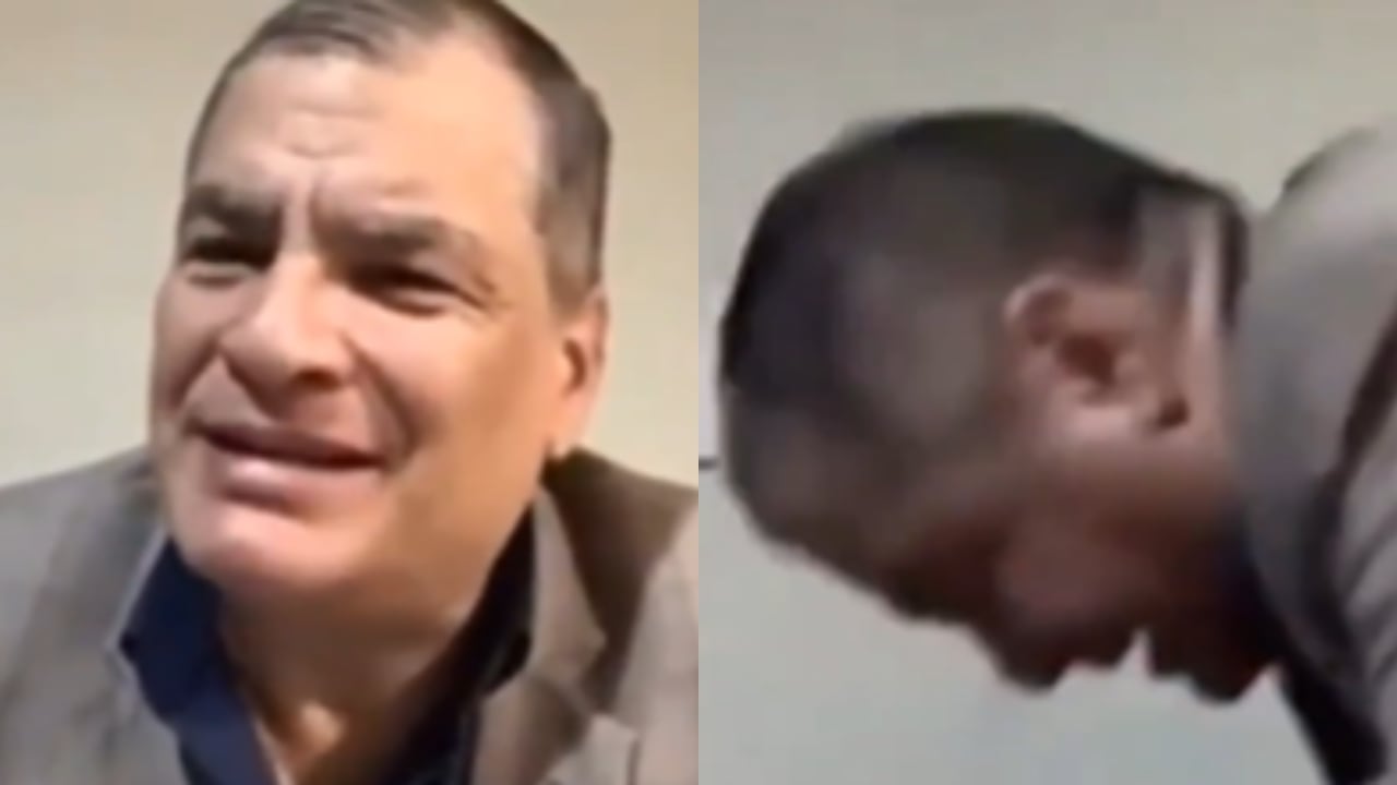 Rafael Correa tras el incidente.