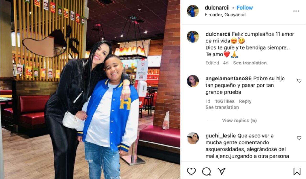 Narcisa Cardoso Giler le había celebrado el cumpleaños número 11 a su hijo hace unos días