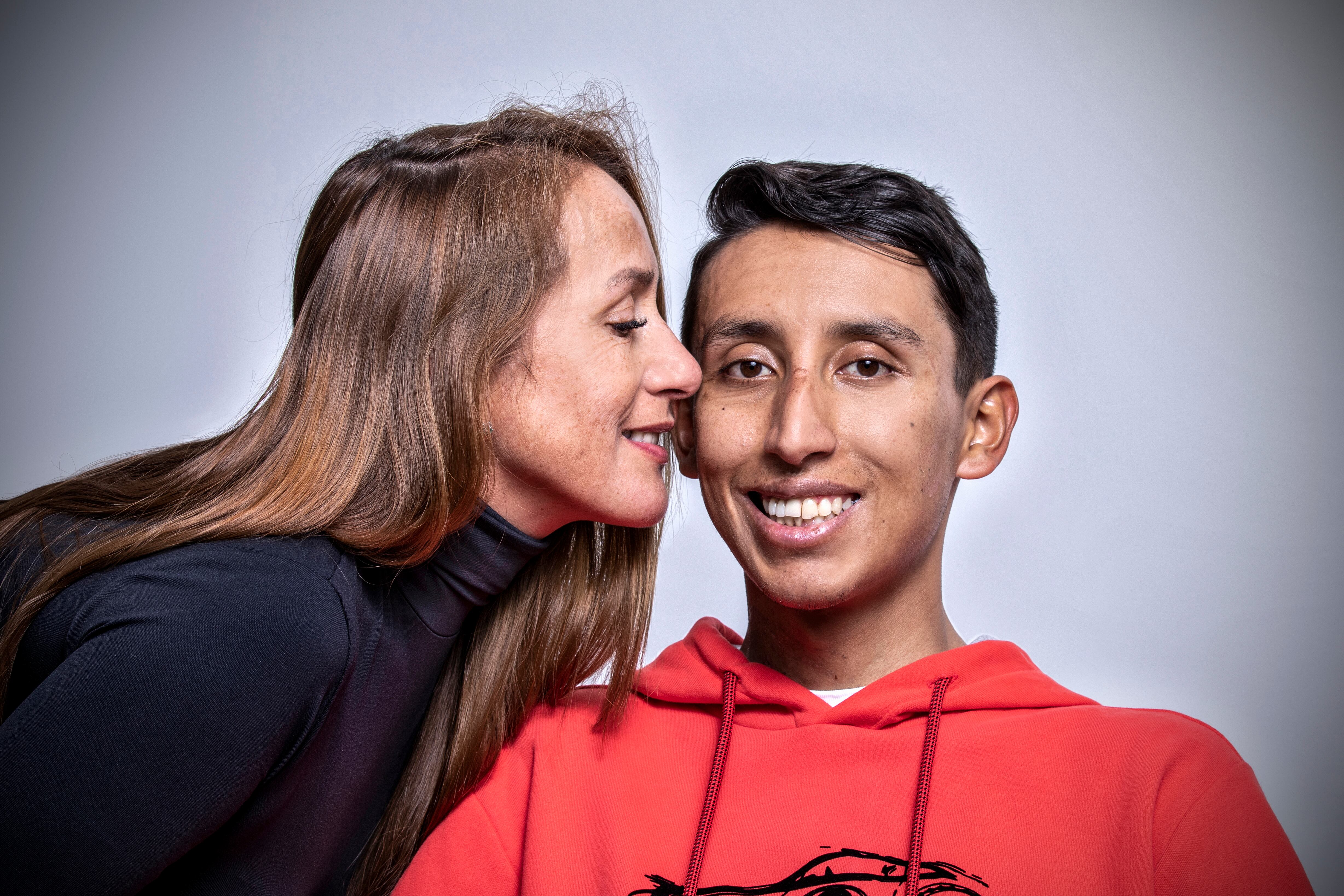 Flor Marina Gómez y Egan Bernal.