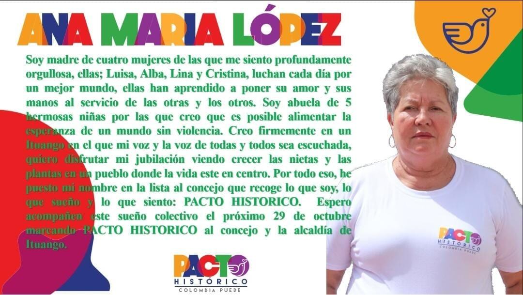 Ana María López, candidata al Concejo de Ituango.