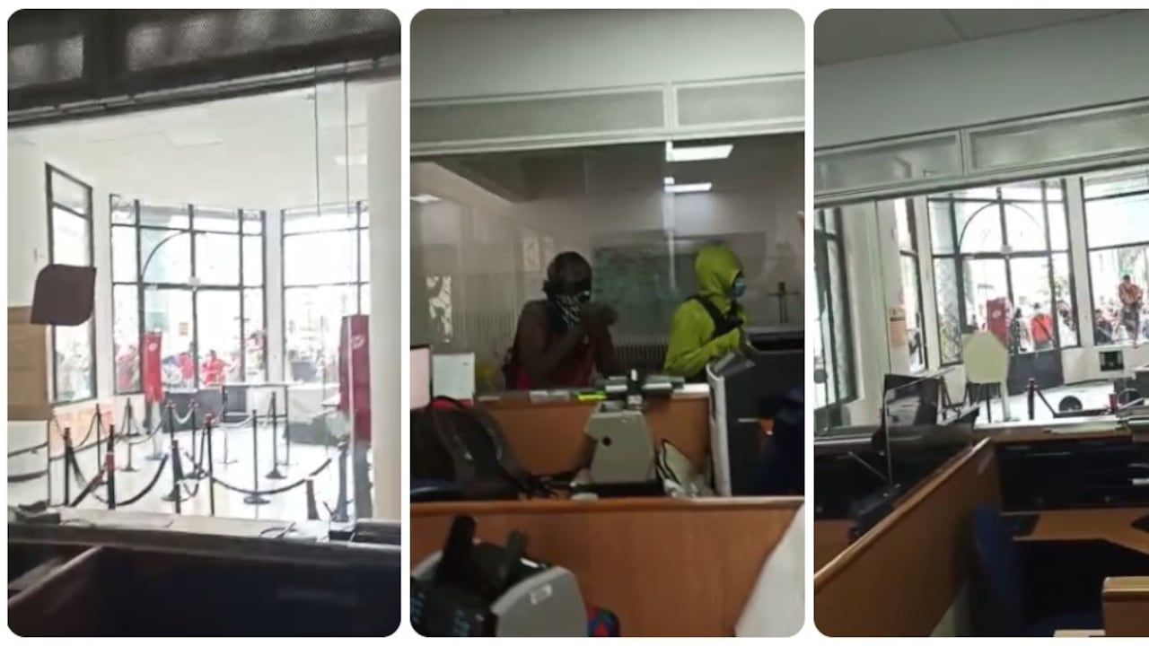 Ataque al banco AV Villas durante el Paro Nacional