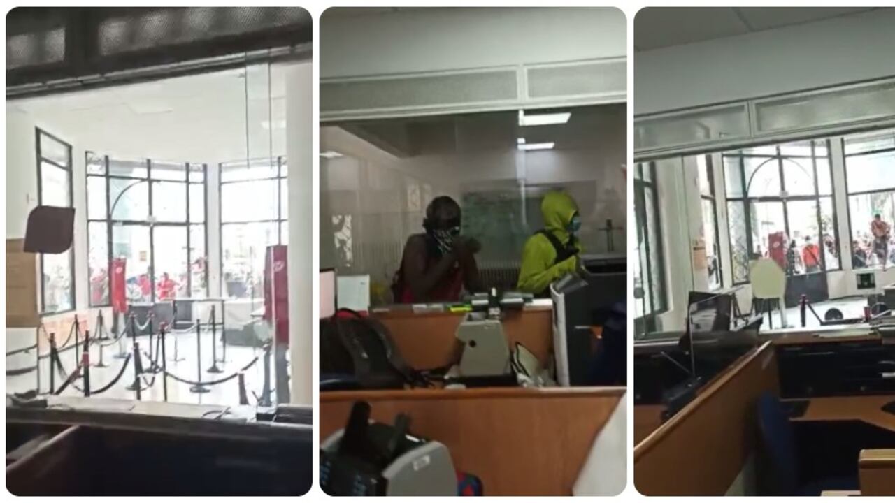 Ataque al banco AV Villas durante el Paro Nacional
