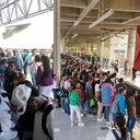 Congestión en estaciones del Metro de Medellín.